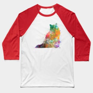 Turkish Angora cat in watercolor Baseball T-Shirt